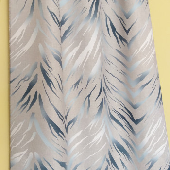 Zasłona szara we wzory zebra 145cm.