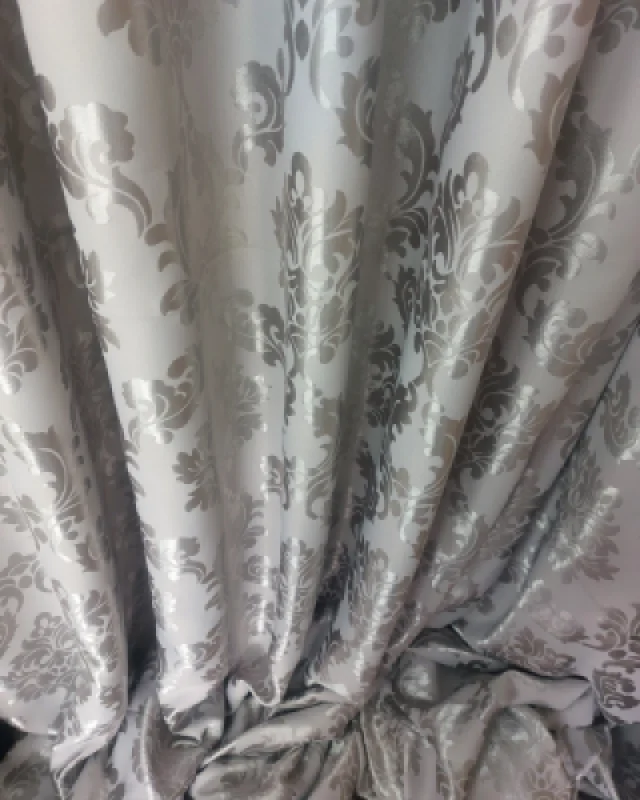 Tkanina jasno szara wzór ornament 280cm
