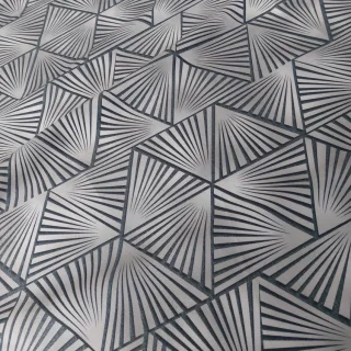 Tkanina zasłonowa velvet szara geometryczna 150 cm
