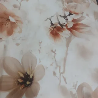 Tkanina zasłonowa jasna kwiaty magnolii 150 cm