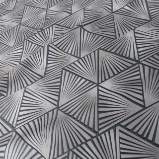 Tkanina zasłonowa velvet szara geometryczna 150 cm