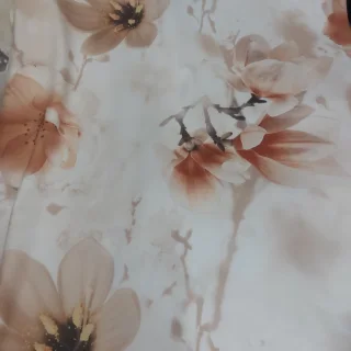 Tkanina zasłonowa jasna kwiaty magnolii 150 cm