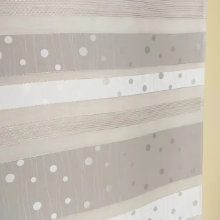 Zasłona w pasy i kulki 140cm.
