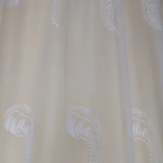Biała firanka z piórami na markizecie 160 cm