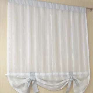 Gotowa firanka roletka srebrne paski 100x110 cm na karnisz 1 m