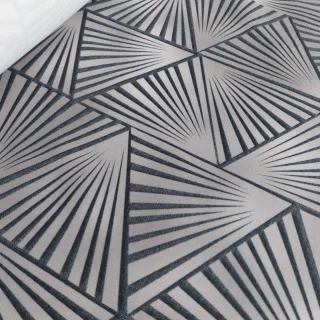 Tkanina zasłonowa velvet szara geometryczna 150 cm