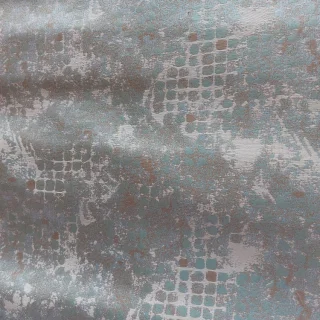 Tkanina zasłonowa turkusowo-beżowa drobne wzory 150 cm