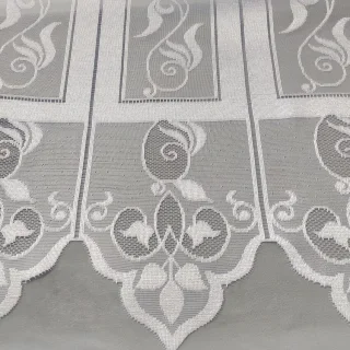 Biała zazdrostka żakardowa panelowa 40 cm na żabki