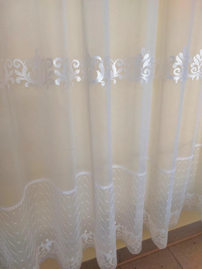 Weiß Markisette bestickte Gardine · Ref. 201